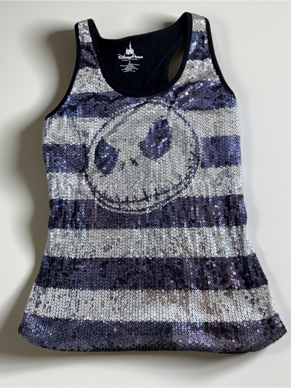 Disney Parks Jack Skellington Sequin Tank Top Nightmare Before Christmas S